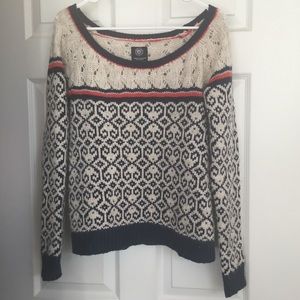 EUC American Eagle AEO Fairisle Sweater Navy